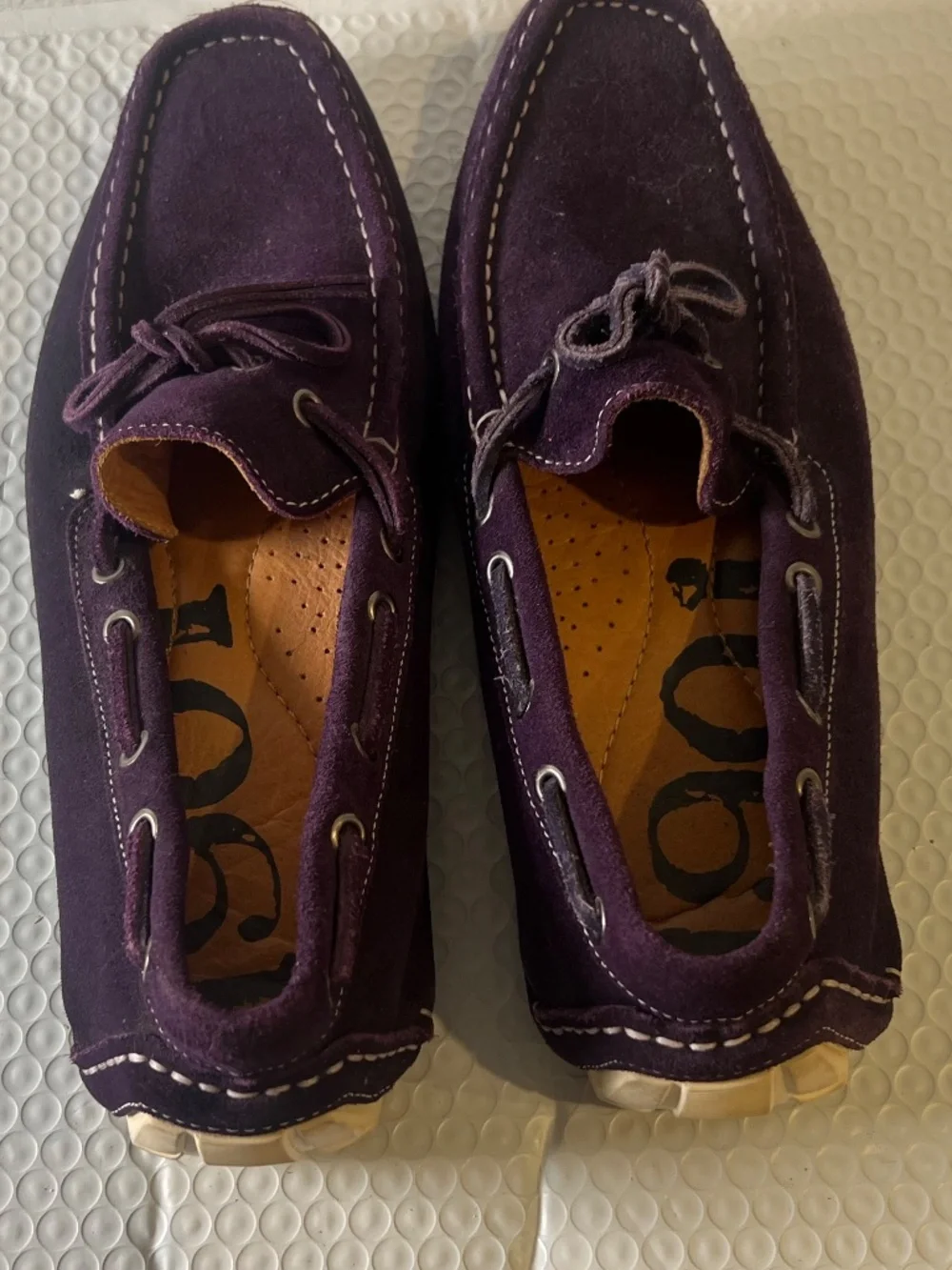 Tod's Men 1901 Vintage Slip On Purple Suede Boat Shoes Size 9M